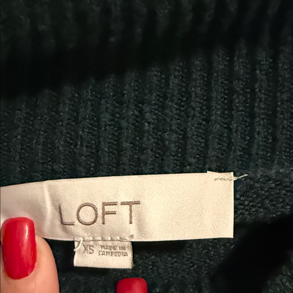 LOFT - Dark green Turtleneck Sweater - XS - Picture 2 of 6